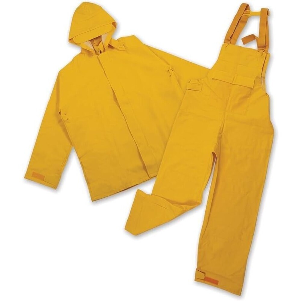 Stansport Rain suit-Yellow Commercial 2pc, Hooded Jacket, Pants, Rainsuit NEW